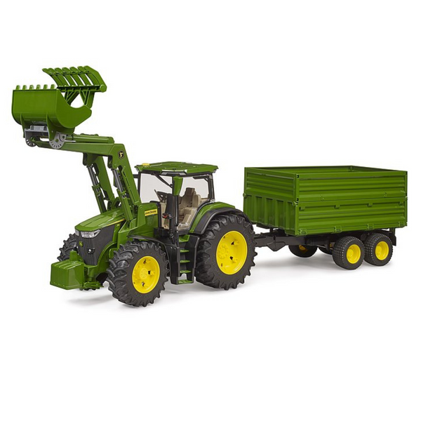 Bruder John Deere 7R350 Tractor with Frontloader Trailer 03155