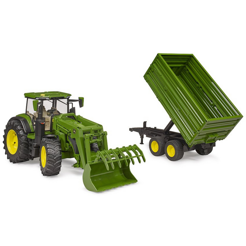Bruder Toys John Deere 7R350 Tractor with Frontloader & Tipping Trailer 03155