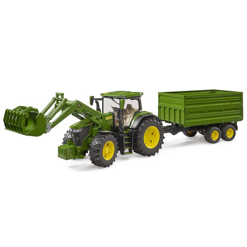 Bruder Toys John Deere 7R350 Tractor with Frontloader & Tipping Trailer 03155