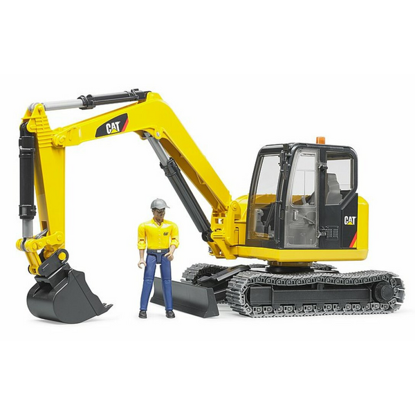 Bruder Toys CAT Mini Excavator with Worker Figure