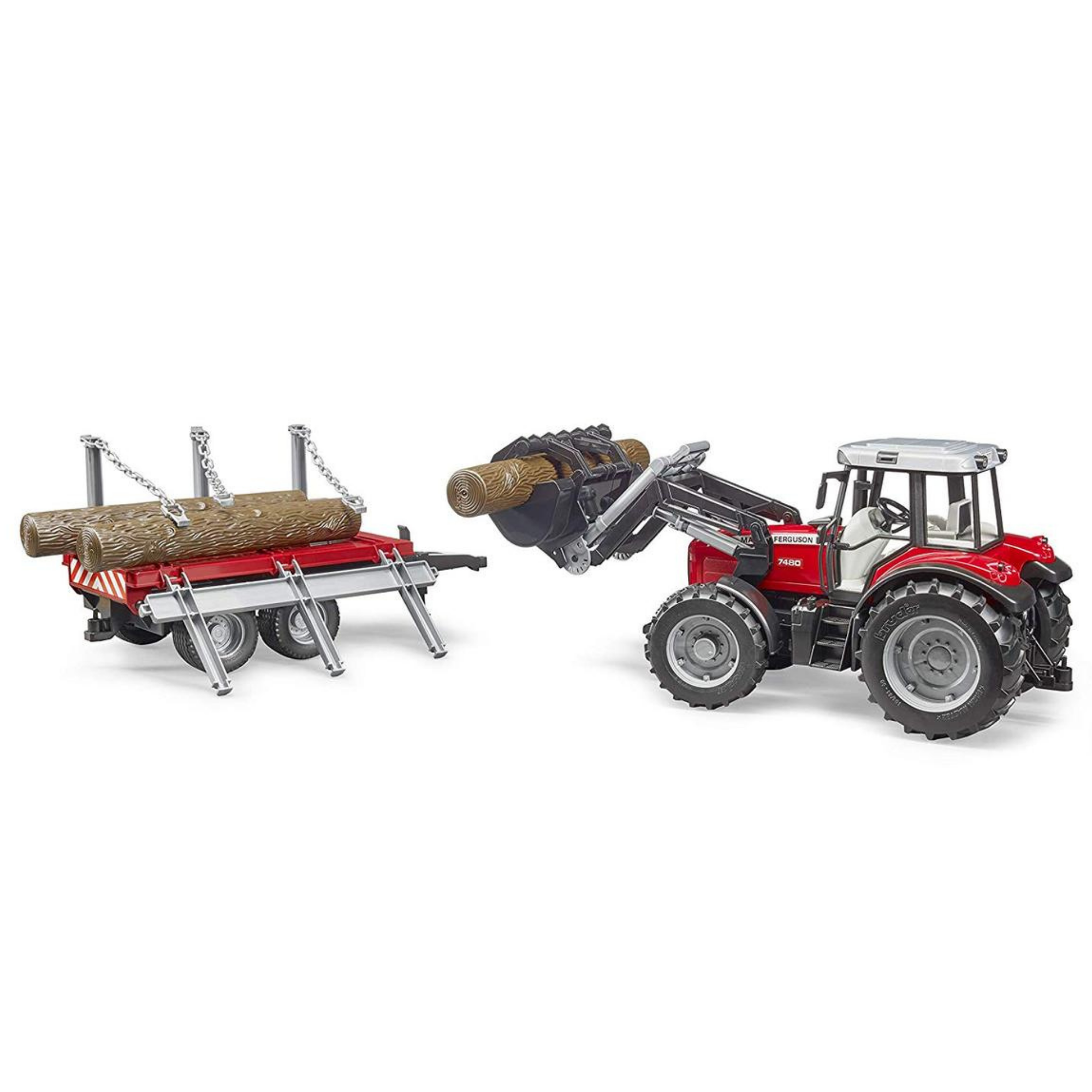 Bruder Bruder Toys Massey Ferguson Tractor with Log Trailer