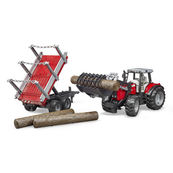 Bruder Bruder Toys Massey Ferguson Tractor with Log Trailer