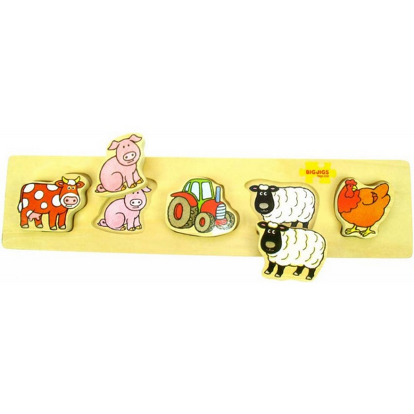 Bigjigs Wooden Chunky Lift & Match Farm Puzzle