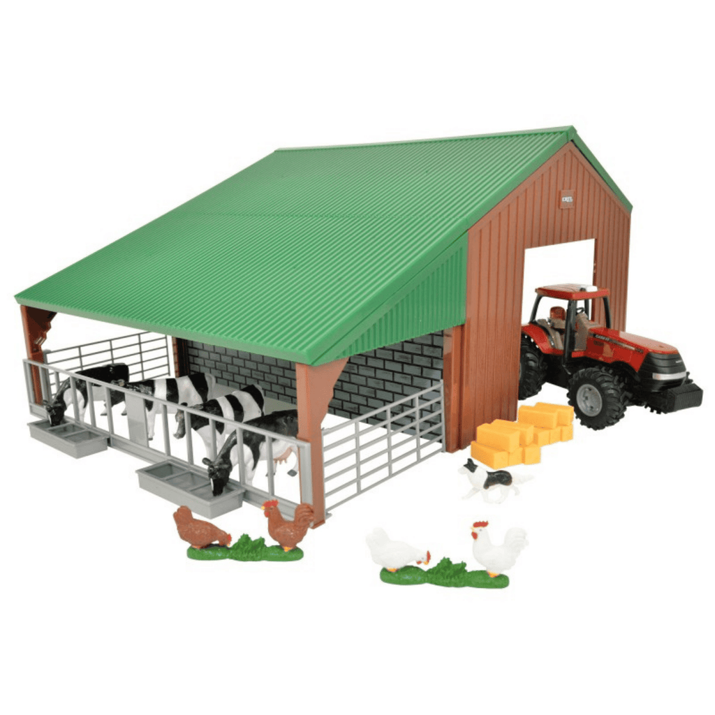 DE] Britains FARM BUILDING SET WITH JOHN DEERE TRACTOR 1:32 - LC47024