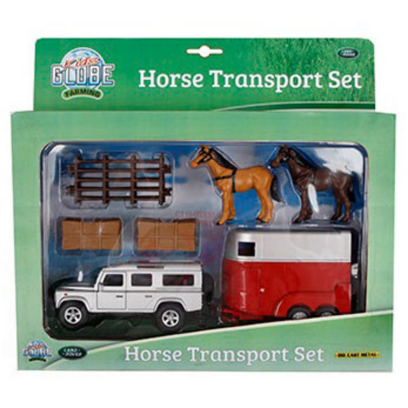 Kids Globe Land Rover & Horse Trailer with Accessories