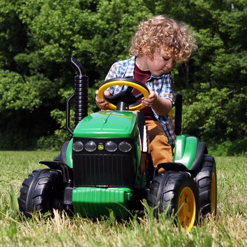 John deere motorized kid top tractor