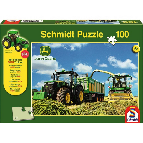 John Deere Tractor & Forage Harvester Puzzle & Play Set