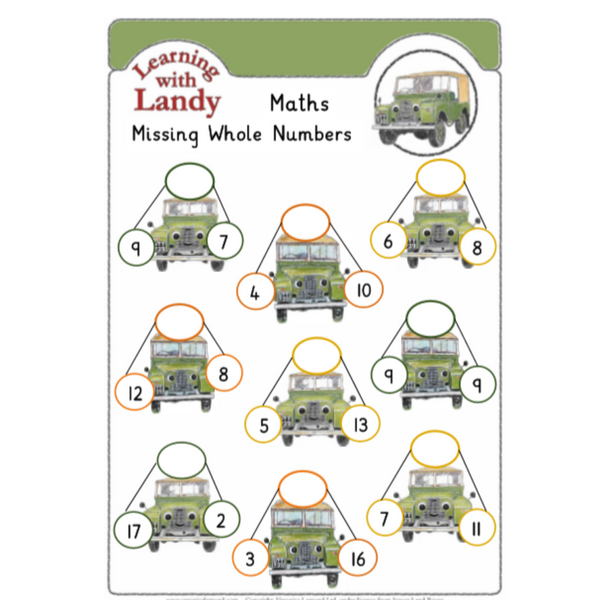 Landy Number Bonds 1-20 FREE Worksheets