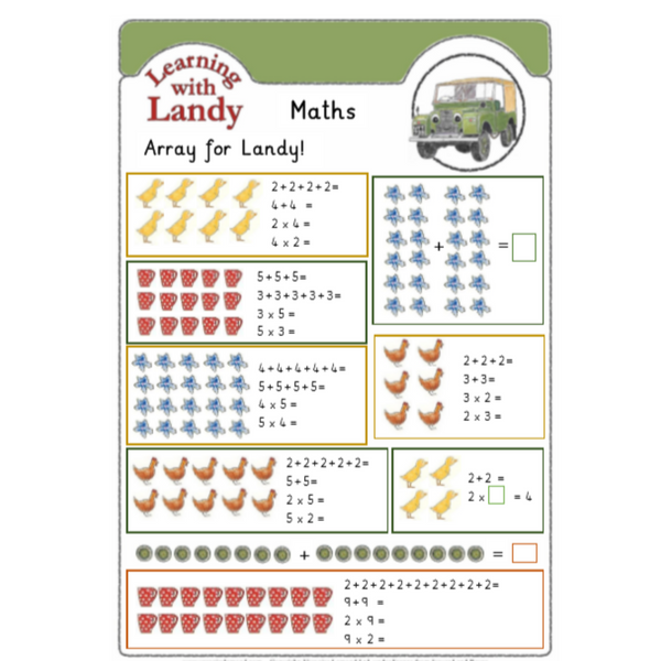 Landy and Friends Maths Array Free Activity Sheet