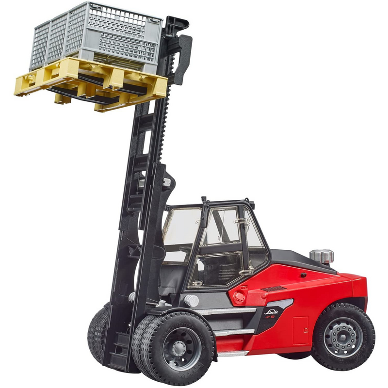 Bruder Toys Linde Forklift with Pallet & 3 Pallet Cages 02513