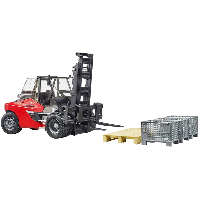 Bruder Toys Linde Forklift with Pallet & 3 Pallet Cages 02513