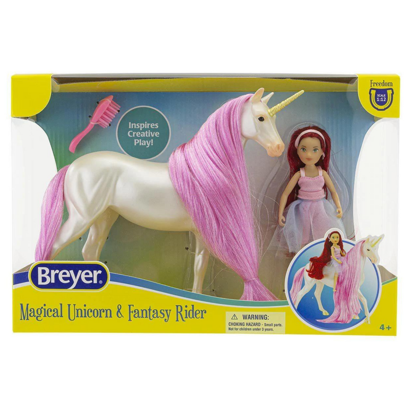 Breyer Classics Magical Unicorn Sky & Fantasy Rider Meadow 61147