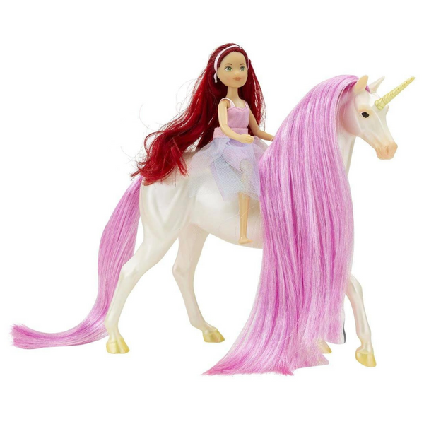 Breyer Classics Magical Unicorn Sky & Fantasy Rider Meadow 61147