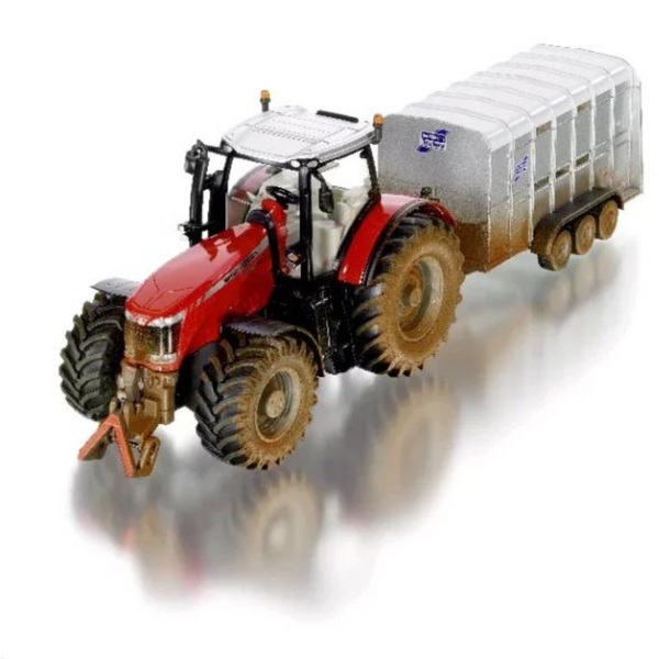 Muddy Massey Ferguson Tractor with Ifor Williiams Trailer