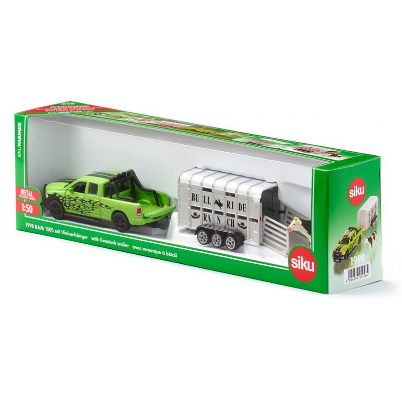 Siku RAM 1500 with livestock trailer Nr. 1998, 1:50