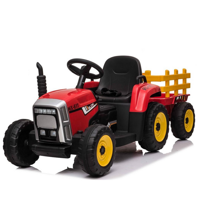 Outdoortoys 12V Electric Ride On Tractor with Tipper Trailer