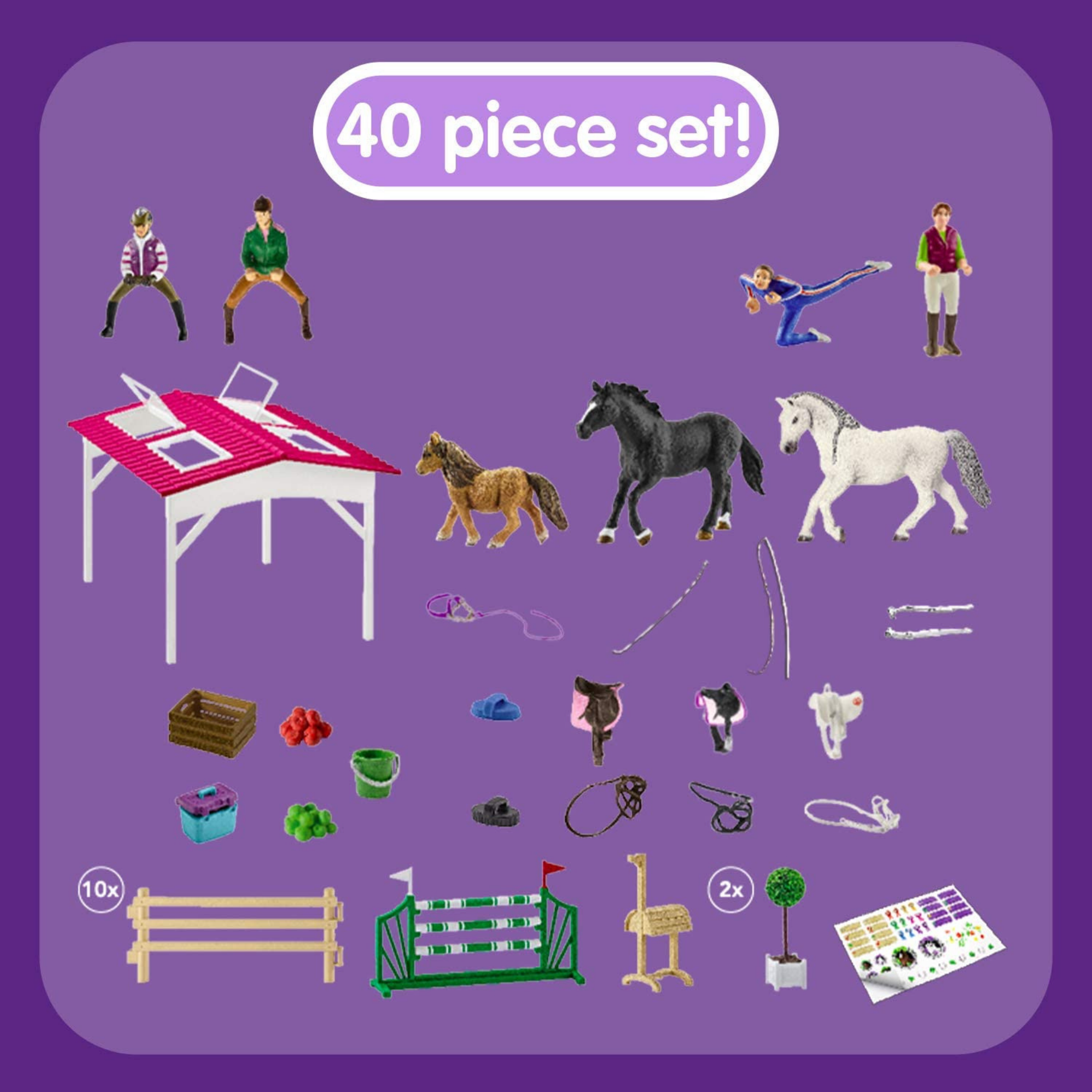 Riding School with Riders & Horses