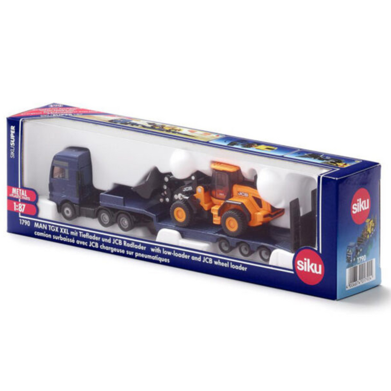 Siku Mini MAN Lorry with Low Loader & JCB Wheeled Loader 1790