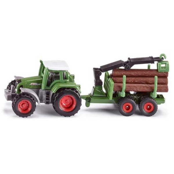 Siku Mini Toy Tractor with Forestry Trailer
