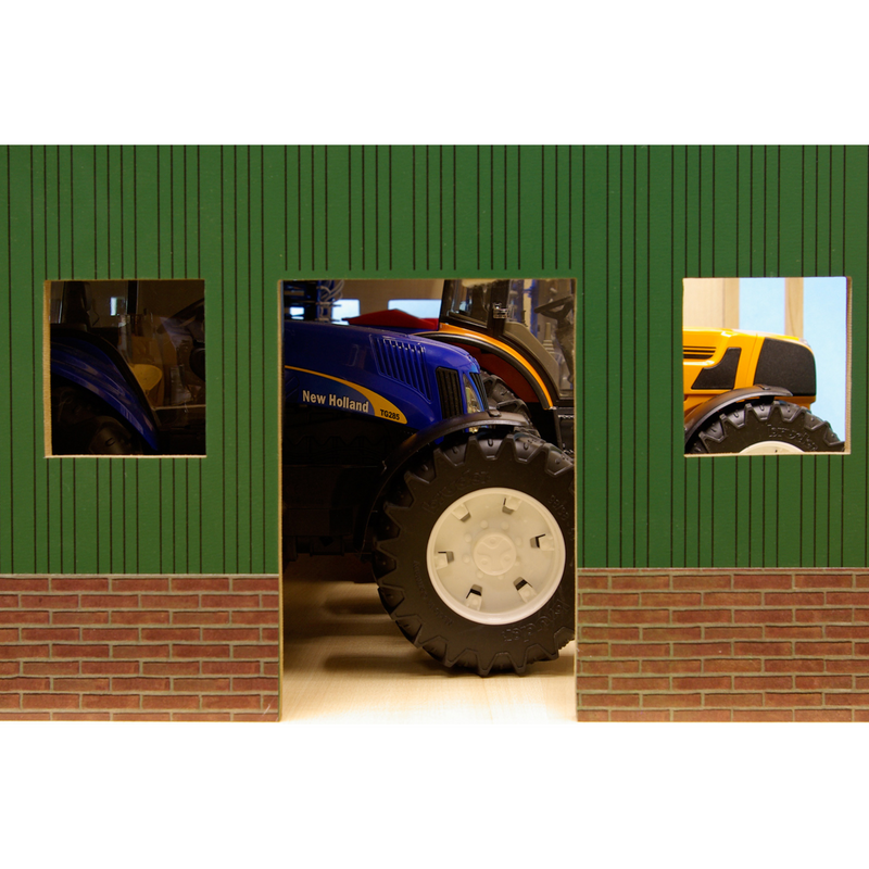 Kids Globe Wooden Farm Shed for 3 Tractors
